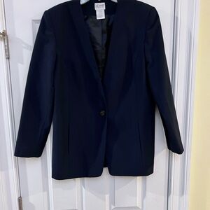 Ladies Size 12 Liz Baker Essentials Navy Women's Blazer GUC